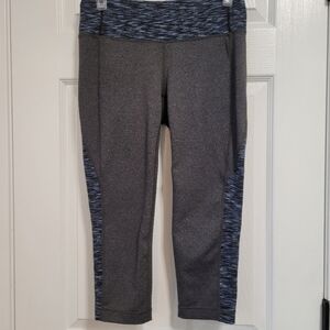 Athleta Leggings Capri Women's Medium Gray & Blue Athletic Wear